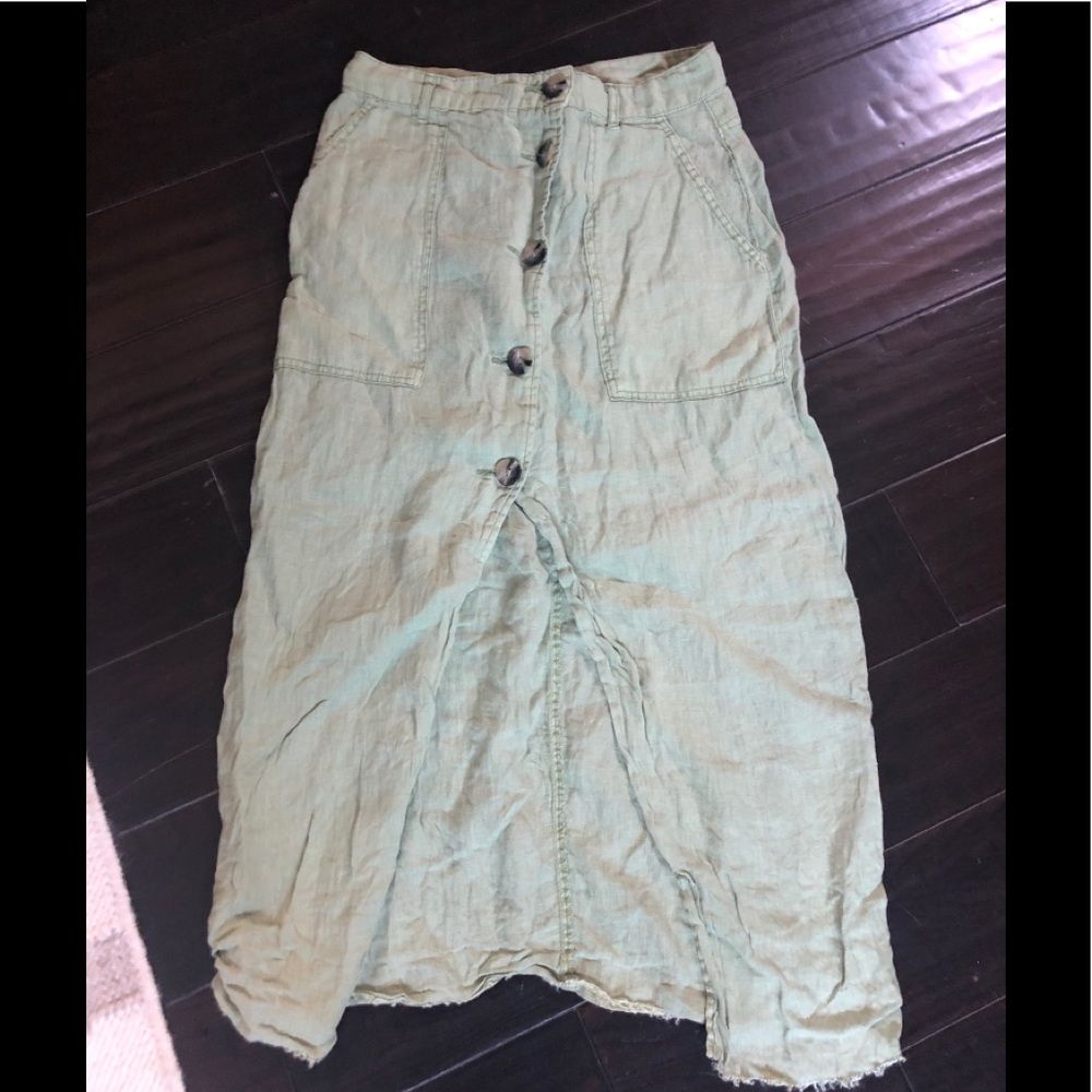 Zara skirt like new! Celery green linen XS 🥗